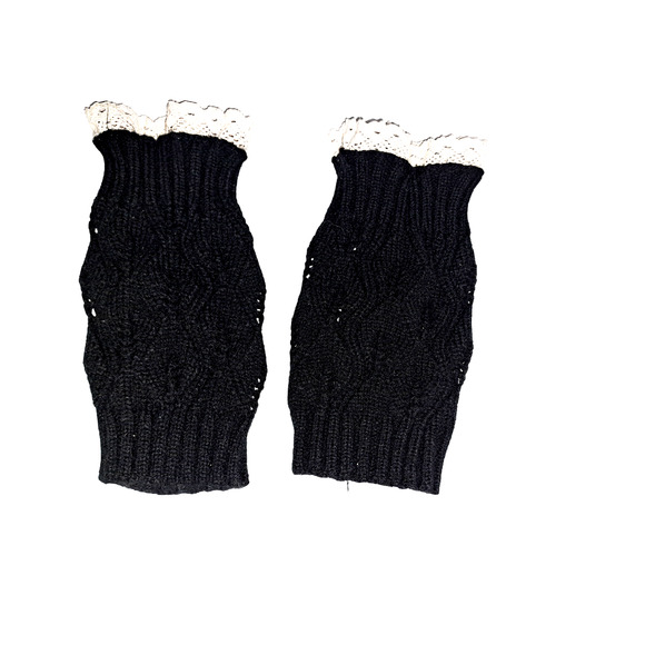 Black Boot Socks ith white lace - Picture 1 of 2